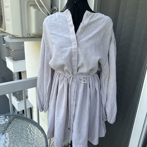 H&M Linen Blend Dress new, beige, size L