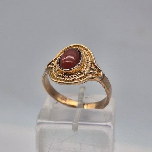 Carnelian Brass Adjustable Ring for Women, new