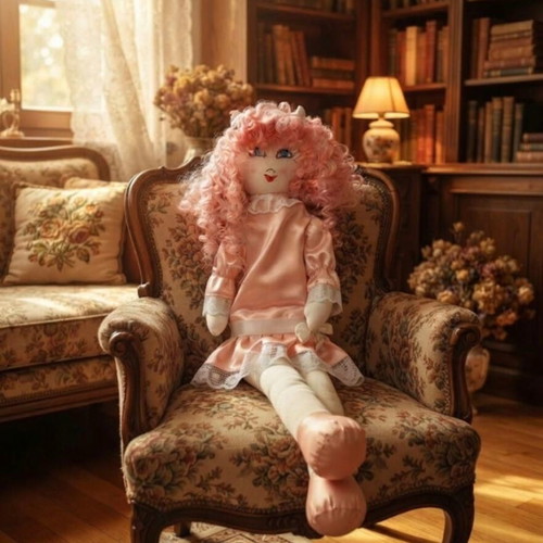 Collectible fabric doll 1980s new, handmade vintage style