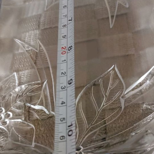 Christmas elongated crystal tray with decorative flowers