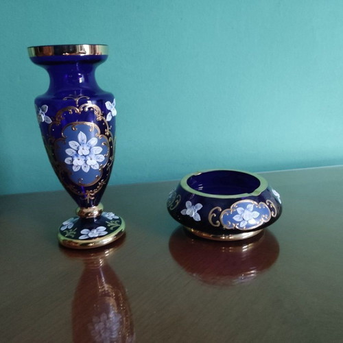 Vintage glass decorative vases set of 2, new