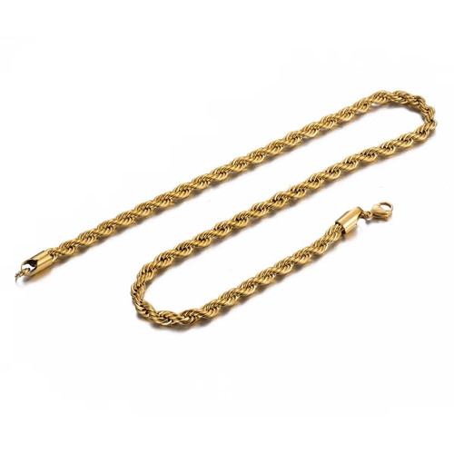 Stainless Steel men's women's necklace chain 70 cm 6 mm gold color new