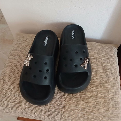 Sabino black slippers size 38
