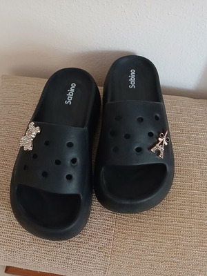 Sabino black slippers size 38