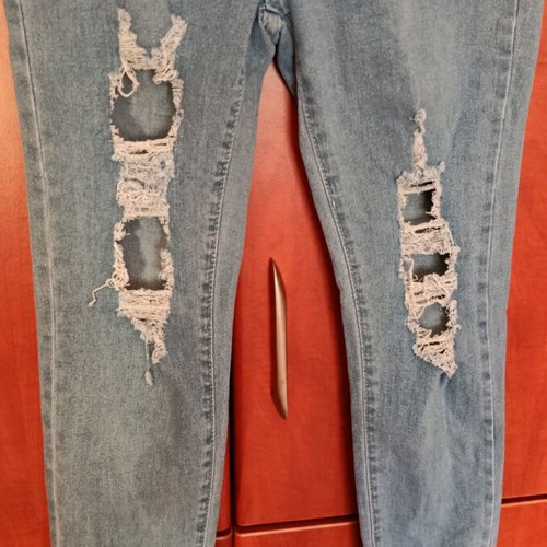Skinny jeans for girls like new, turquoise, XS