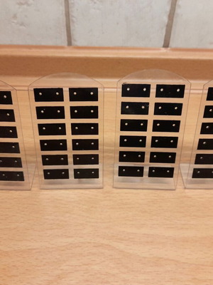Earring display stands used, pack of 4, black plastic