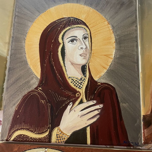 Oil painting on wood or fabric 70x50 cm