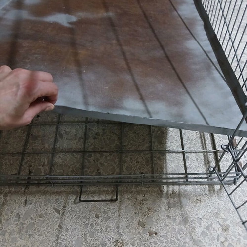 Dog crate like new, metal foldable with sheet base