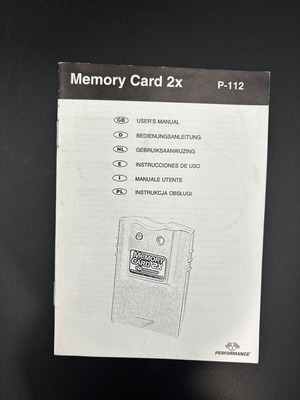 Performance Memory Card 2x P-112 instruction manual like new