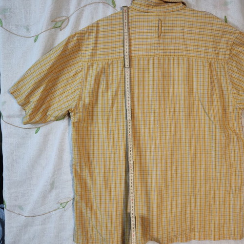 The North Face men's yellow checked quick-dry shirt size L, like new