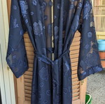 Jean Marie kimono used blue transparent with rose pattern