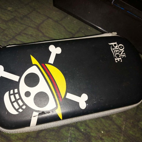 PSP console with drift joystick, One Piece case, 8GB memory card