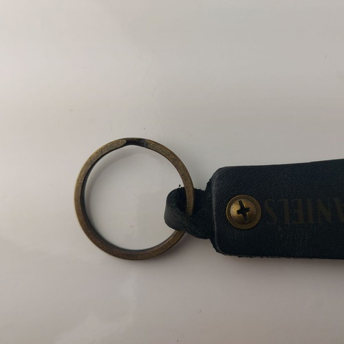 Jack Daniel's Whiskey collector keychain black leather used