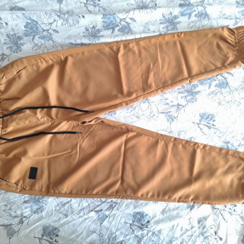 Men's pants, beige and orange, size M