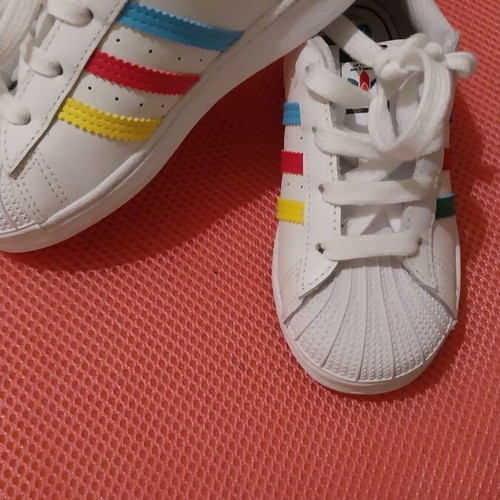 Adidas Originals Superstar Inclusivity white leather shoes new, size 27