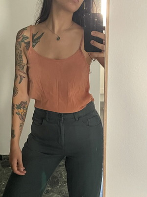 Badila sleeveless top with adjustable straps, like new, orange