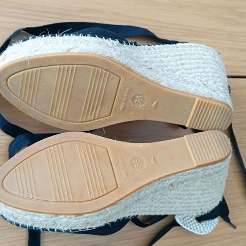 Macarena Alba50-GR Women's Espadrille Platforms Size 38 New