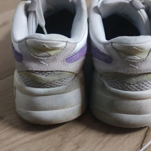Puma athletic shoes used, size 38.5, white-purple