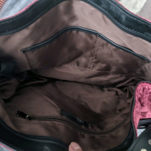 Velveteen bag with studs like new, missing two black studs