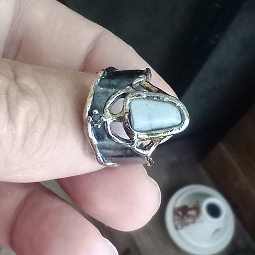 925 Silver Handmade Ring with Aquamarine and Spinel Stones
