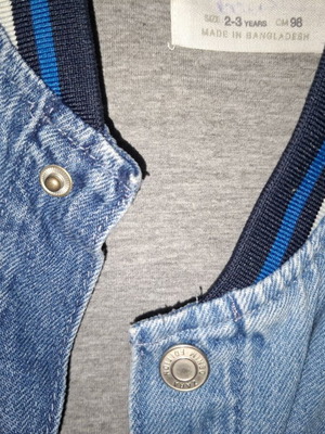 Zara denim jacket like new with two-tone and fleece lining