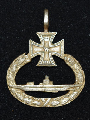 Silver German U-Boat WW2 used with iron cross
