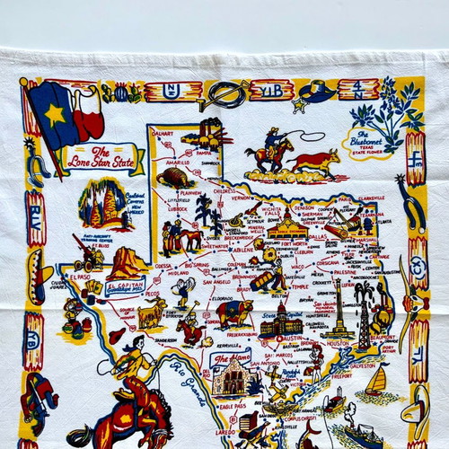 Texas map kitchen towel new 100% cotton