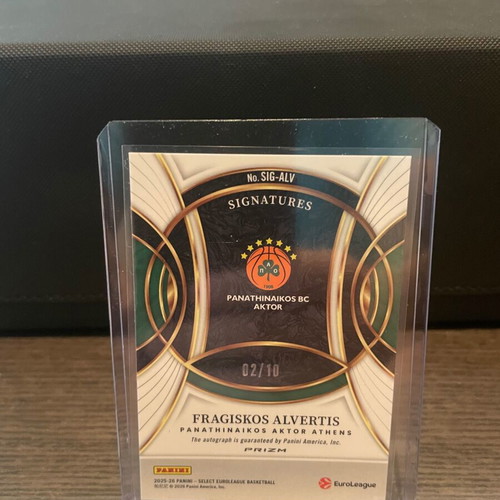 Fragiskos Alvertis 2025-26 Panini Select Euroleague Gold Auto card like new