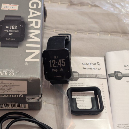 Garmin Forerunner 35 smartwatch used with heart rate monitor, black