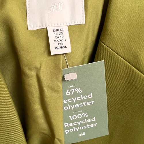 H&M women's jacket new, size XS, green