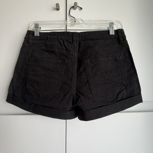 H&M high-waisted black denim shorts, size EUR 38 / US 6