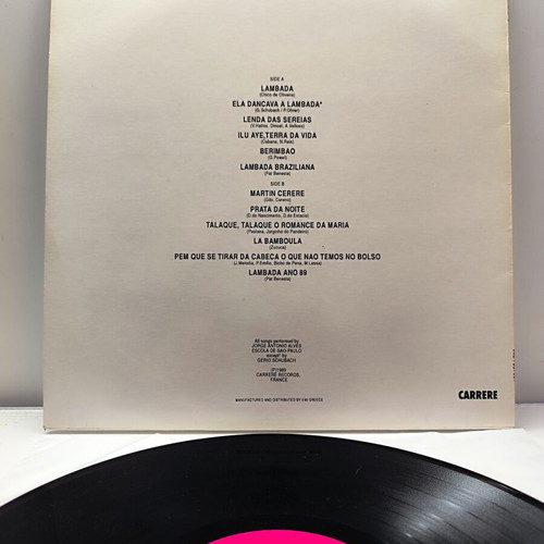 Lambadas Brasileiras LP mint, Greek EMI pressing, Latin music