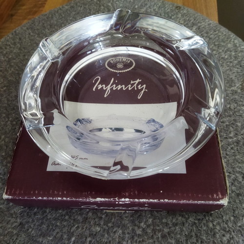 Bohemia vintage ashtrays new with boxes, crystalite clarity and shine
