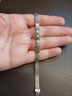 Silver 925 handmade bracelet with zircon, like new, vintage