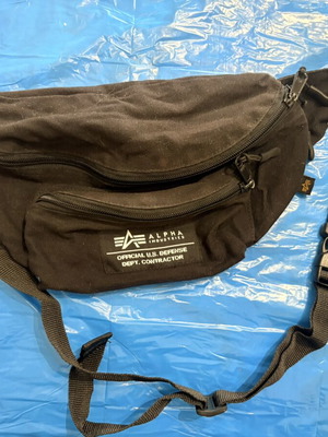 Alpha Industries waist bag black used, military style