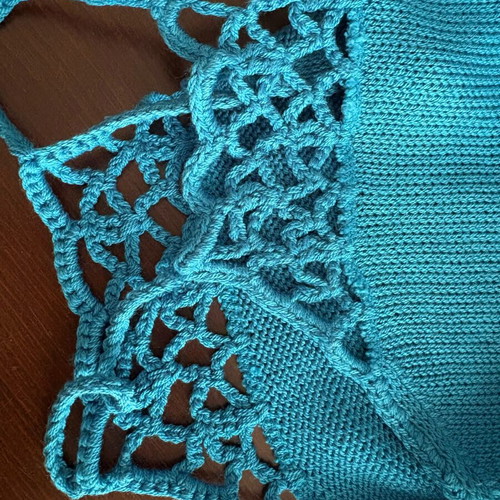 Knitted women's turquoise top like new, size S