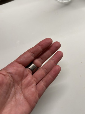 Silver ring with unique shape like new