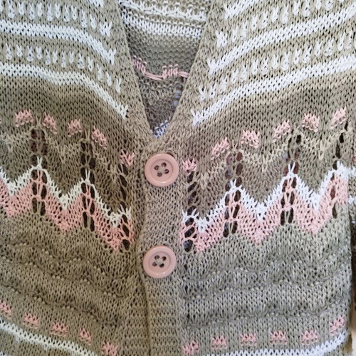 Woolnet women's knitted sweater used, beige and pink