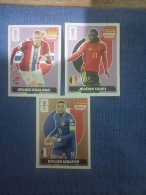 Panini FIFA World Cup Extra αυτοκόλλητα, Haaland, Doku, Mbappé
