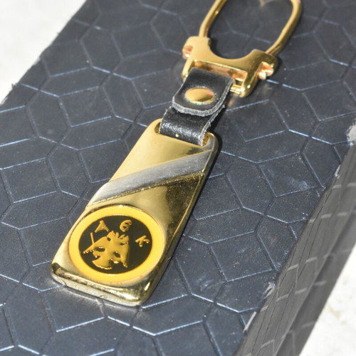 Vintage AEK Athens Gate 21 metal keychain used, collectible