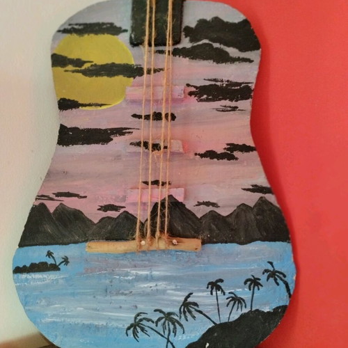 Decorative wooden guitar