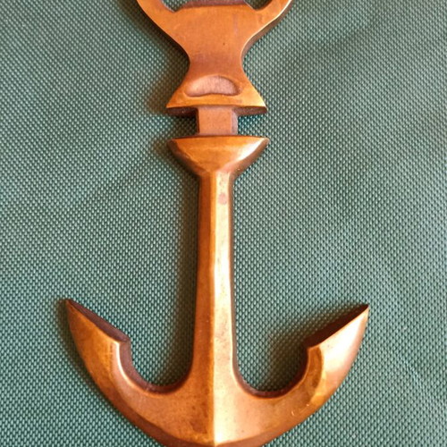 Vintage anchor bottle opener made of solid brass like new