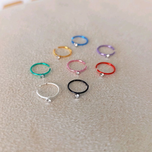 Set of 5 nose rings new, stainless steel