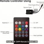 RGB ambient lighting for car with app and remote control