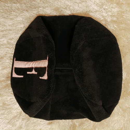 Elle plush makeup bag like new, black
