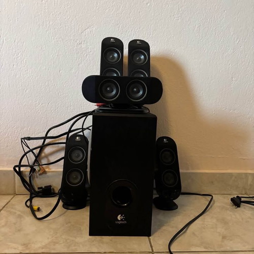 Logitech 5.1 speakers used with powerful bass and clear sound