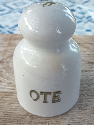 OTE Insulator used, height 11 cm, diameter 6 cm