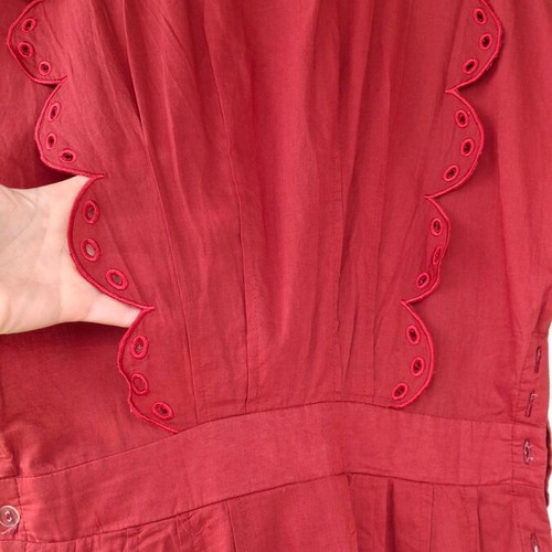 Karavan dress red with embroidery like new, size M
