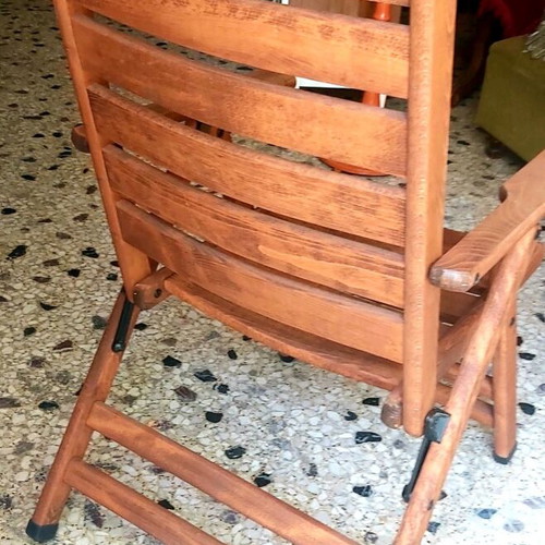 Outdoor armchair made of teak wood with reclining back, 3 seats, like new