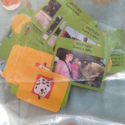 Educational board game Child and Car used
